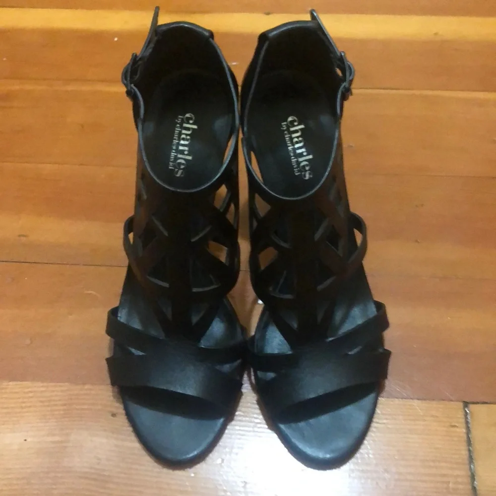 Charles by Charles David Leather Cage Sandals